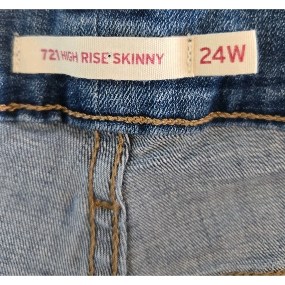 Levi's 721 Womans Jeans Plus Size 24W X 30L High Rise Skinny - Picture 6 of 9